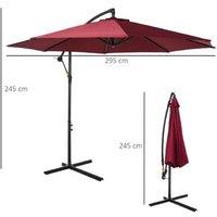 Outsunny Premium Garden Banana Parasol - Perfect For Outdoor Leisure
