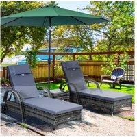 Outsunny 3-Piece Luxurious Patio Lounge Chair Set