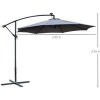 Outsunny Led-Illuminated Banana Parasol For Gardens