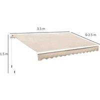 Outsunny Manual Awning Canopy - Beige