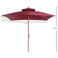 Outsunny Premium Bamboo Patio Parasol