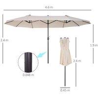 Outsunny Double-Sided Patio Parasol - Massive 4.55M Coverage