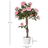 Outsunny Luxurious Artificial Rose Tree - Indoor & Outdoor Decor