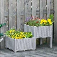 Outsunny Elevated Plant Stand - Lightweight & Stylish