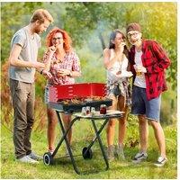 Outsunny Charcoal Foldable Bbq Trolley