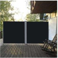 Outsunny Awning Screen Fence Patio - Black