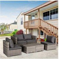 Outsunny Eight-Piece Rattan Sofa Set