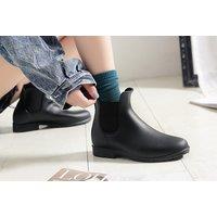 Women'S Chelsea Ankle Welly Rain Boots - Black & Brown Colours