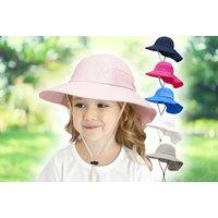 Kids Wide Brim Sun Bucket Hat - 6 Colour & 2 Size Options