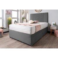 Steel Plush Velvet Divan Bed Set W/ Open Sprung Mattress