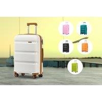 Kono 24" Hard Shell Carry On Luggage Suitcase Set - Cream