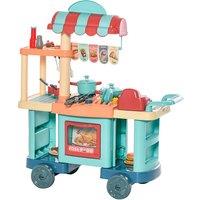 HOMCOM Kid's Food Cart Supermarket Playset with Accessories