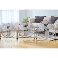 Chrome Floor Fan With 3 Cooling Speeds For Home Or Gym