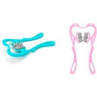 Manual 6 Roller Neck Massager - Pink, Blue