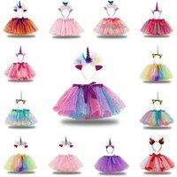 Kids Fancy Dress Tutu And Headband Set - 8 Colour Options