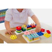 Kids' Wooden Colourful Shape Stacking Blocks - 4 Options!