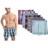 4 Pack Of Men'S Cotton Plaid Boxers