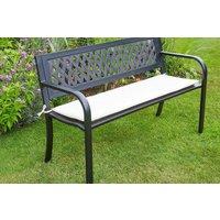 Weather-Resistant Wooden Garden Bench with Cushion - Compact Outdoor Seating