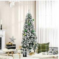 5Ft Snow Flocked Artificial Christmas Tree - Green