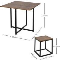 Homcom Industrial Table & Stool Set - Black