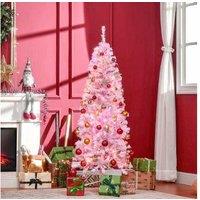 Homcom Prelit Slim Christmas Tree - Pink