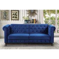 Premium Linen Chesterfield Sofa Bed - Blue, Green Or Grey