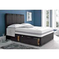 Black Suede Ottoman Divan Bed With Mattress