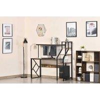 Homcom 6-Tier Desk With Elegant Storage, Rustic Brown