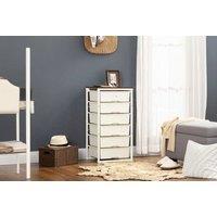 HOMCOM White 6-Drawer Bedroom Chest - Compact Contemporary Storage Dresser