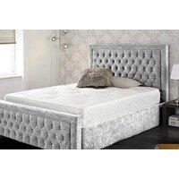 Bliss Crush Velvet Frame Bed - 3 Colours & 5 Sizes! - Ivory