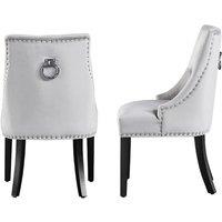 2 Cheshire Velvet Chairs with Knocker - Black or Grey