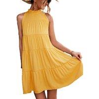 Unisex Black Women'S Halter Neck Mini Dress