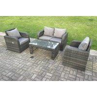 Four-Seater Rattan Set With Reclining Chair