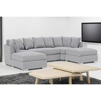 Large Family U Shaped Sectional Sofa Set In Grey!