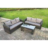 6 Seater Rattan Sofa Set - With Coffee Table