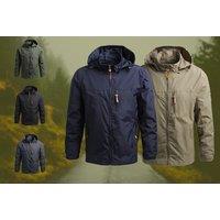Men'S Waterproof Hooded Jacket - 5 Colours - Black