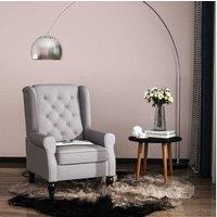 Homcom Retro Wingback Chair In Stylish Grey