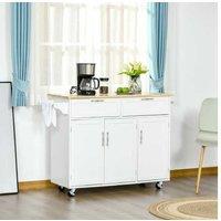 Chic White Kitchen Island Cart