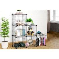 Homcom 6-Cube Versatile Wire Rack, Sleek Black
