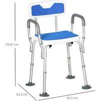 Homcom Adjustable Comfort Shower Chair - Blue Bliss