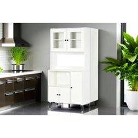 Homcom Elegant White Kitchen Storage Cabinet