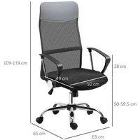 Homcom Office Chair, Mesh, Adjustabl - Black