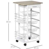 Sleek HOMCOM Brown Kitchen Storage Trolley - Mobile Prep Cart, Versatile & Durable