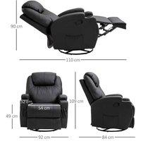 Luxurious Homcom Pu Massage Recliner In Black