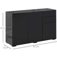 HOMCOM High Gloss Sideboard - Stunning Black Finish
