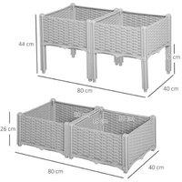 Outsunny 4-Tier Raised Bed Planters - Weatherproof