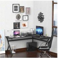 Homcom L-Desk W/ Cpu Stand, Black