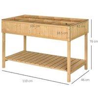 Outsunny Raised Planter With 8 Compartments