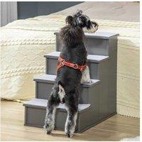 Pawhut 4 Step Pet Ramp, Dogs, Grey