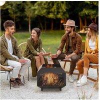 Metal Square Fire Pit Brazier